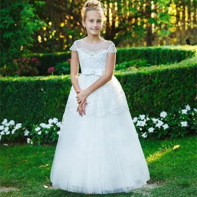 Formal Lace Kids Flower Girl Dress for Wedding Prom Birthday Back Girls Evening Dresses First Communion Princess Gowns