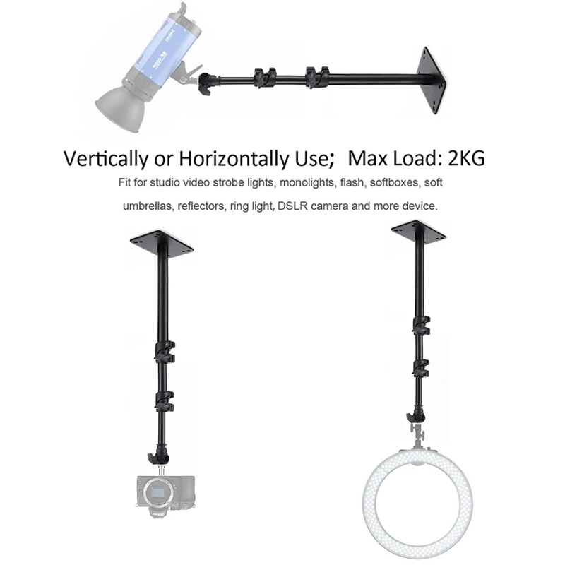 التصوير الفوتوغرافي استوديو صور فيديو 1 متر جدار سقف جبل حامل العلوي مع 1/4 "الموضوع للكاميرا الفيديو جدار جبل