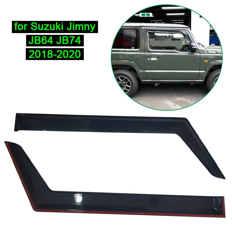 Window Visor Awnings Shelters for Suzuki Jimny JB64 JB74 2018-2020 Car Window Visor Vent Sun Shade Rain Guard Deflectors