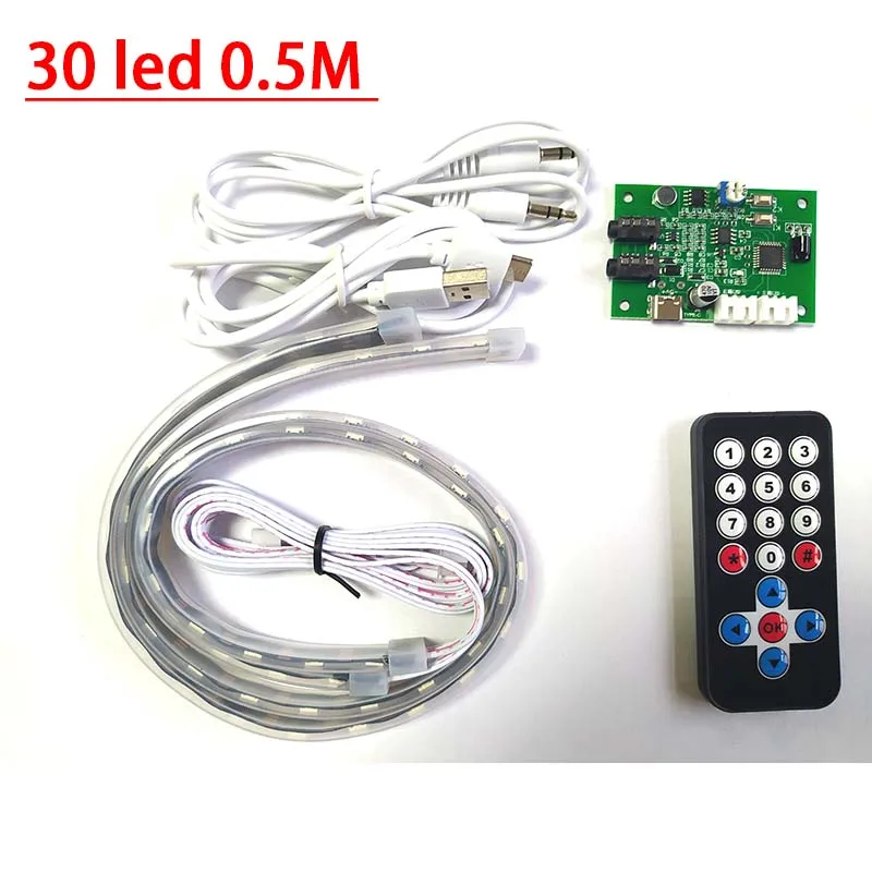 Imagem -04 - Dykb 1.5 Metro de Áudio Indicador Nível Espectro Música Dupla 30 60 90 Led Colorido Flexível Tira Suave Som Controle Voz Remoto