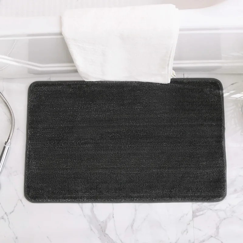 Extra Thicken Bathroom Bath Mat Microfiber Solid Color Toilet Rugs Large Size Floor Carpets for Lavatory Washroom Bathtub Side