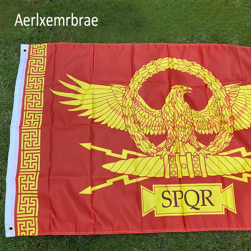 Aerxembrae SPQR 로마 제국 상원 및 로마 사람들 깃발, 가정용 깃발 장식 배너, 150x90cm