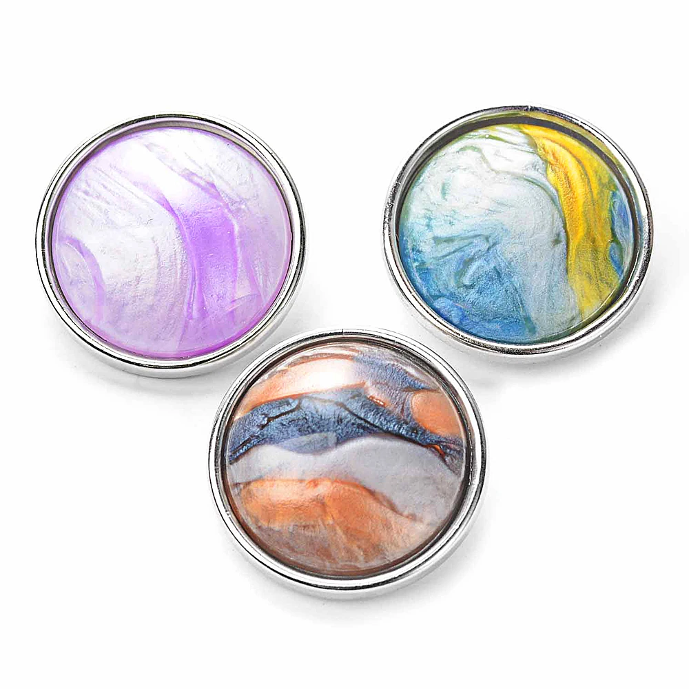 Vocheng Ginger Snap Ocean Collection Jewelry 18mm man made stone 5 Colors Crystal snap Button Charms Vn-2094