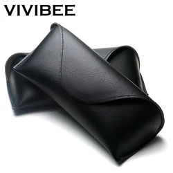 VIVIBEE Men Soft MagnetPU Leather Sunglasses Case Unsex Eyeglasses Box Women Black spectacle Cases