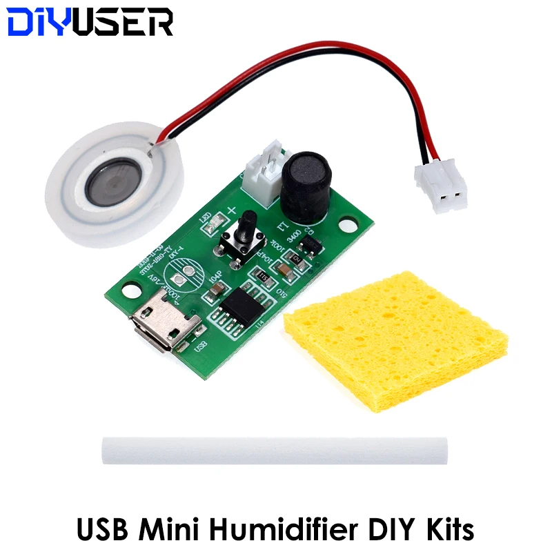 

USB Mini Humidifier DIY Kits Mist Maker and Driver Circuit Board Fogger Atomization Film Atomizer Sheet Mini Oscillating