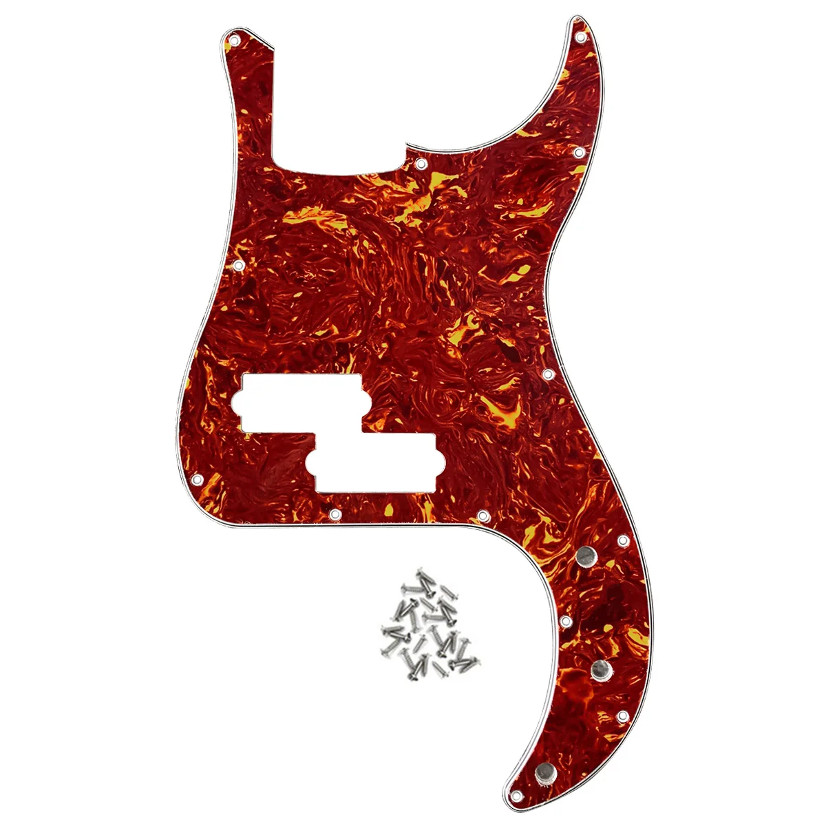 FLEOR 1PC Electric Bass Pickguard PB Bass 4 String Scratch Plate & Screws, 4 Colors Choose