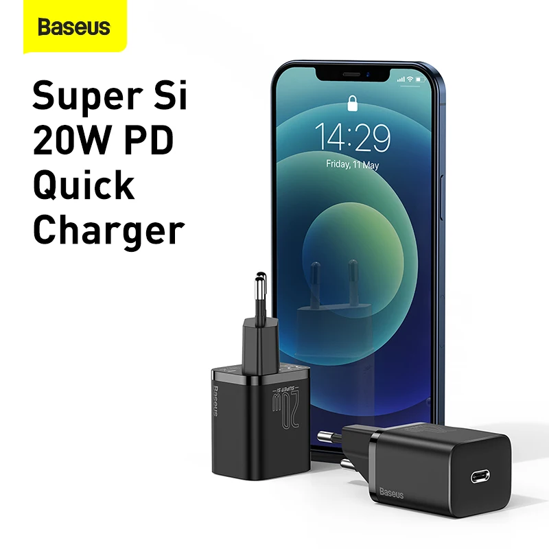 Baseus PD 20W Quick Charge QC3.0 QC USB Type C Fast Charger Charger สำหรับ iPhone 12 Pro Samsung Xiaomi ชาร์จโทรศัพท์มือถือ