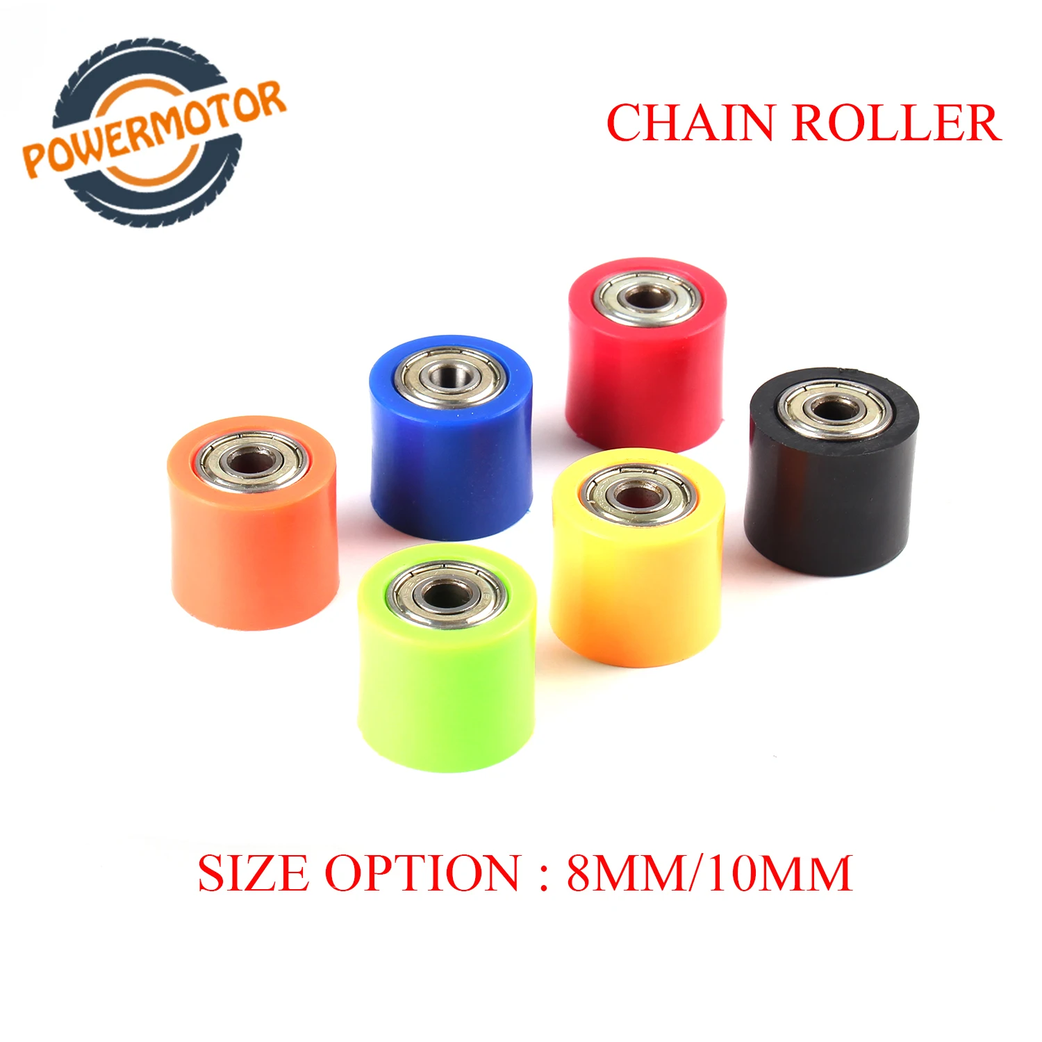 Chain Roller Plastic Metal 8MM 10MM Pulley Slider Tensioner Wheel Guide For Pit Dirt Mini Bike Atv Differ Color 28mm x 32mm