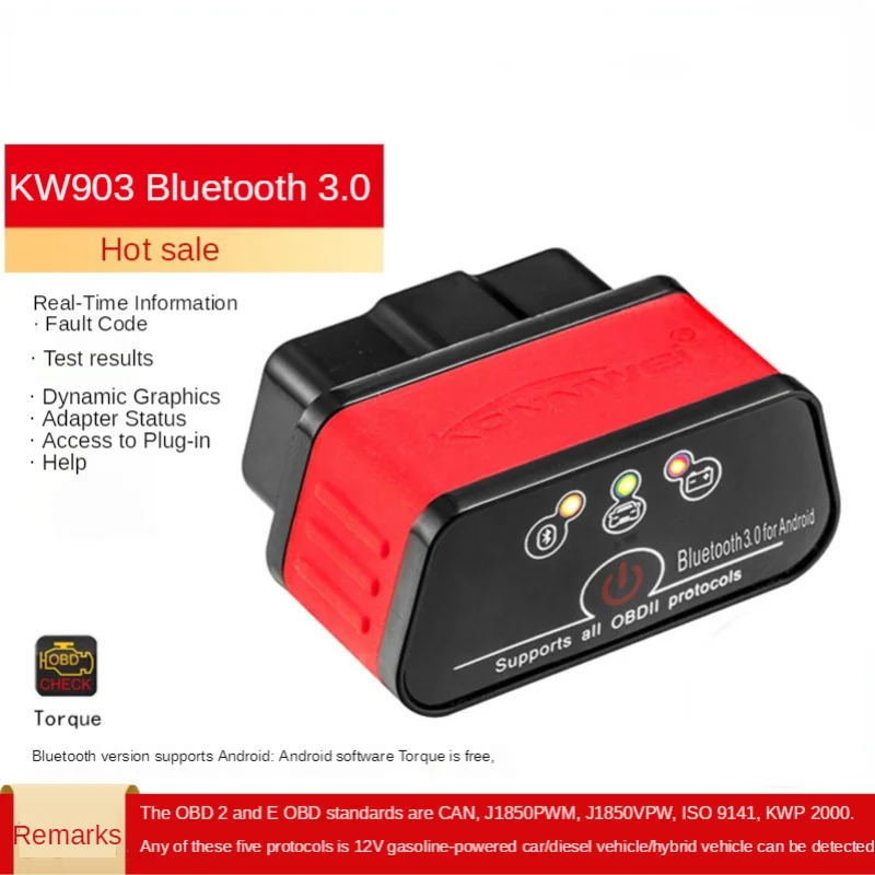 

May authorize KONNWEI KW903 ELM327 V1.5 bluetooth OBD automobile fault diagnosis instrument detector