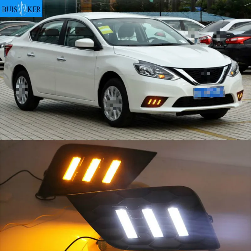 

For Nissan Sentra Sylphy 2016 2017 2018 headlight headlights 2pcs LED Daytime Running Lights DRL fog lights fog lamps fog light