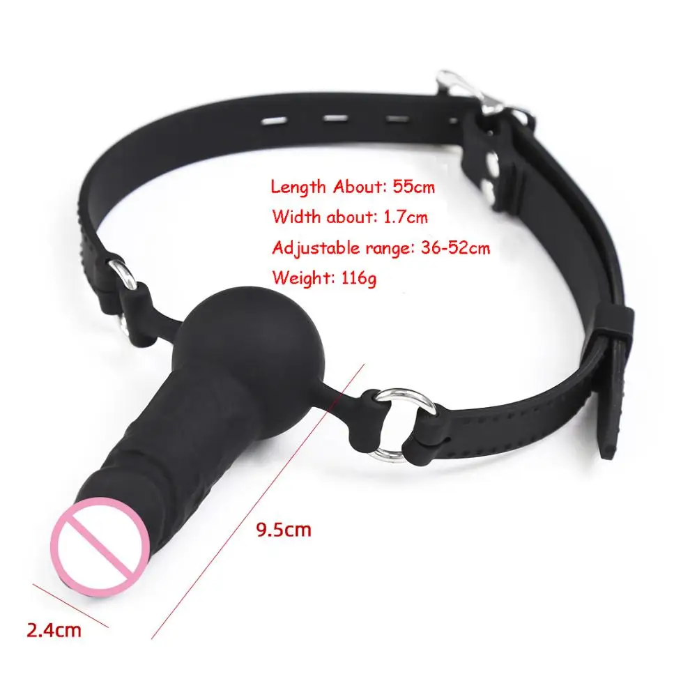 Adult Games Strapon Dildo Head Strap on Sex Toys for Couples Silicone Dildos Bandage Realistic Penis Mouth Gag