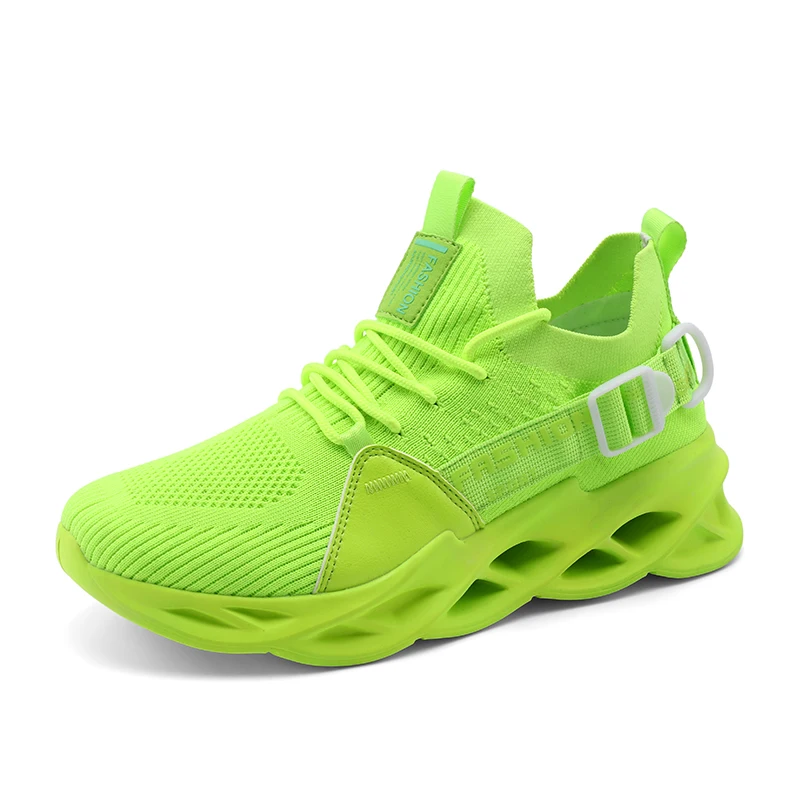 Fluorescent Green Casual Shoes Men Fashion Mesh Light Breathable Sport Running Jogging Shoes Zapatos De Hombre Man Sneaker