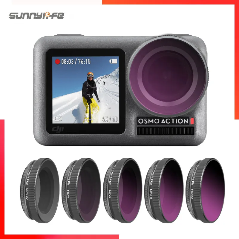 Filtro de buceo CPL Polar para DJI OSMO Action ND 4 8 16 32 Filtro de lente de protección UV para OSMO Action, accesorios de lente de cámara