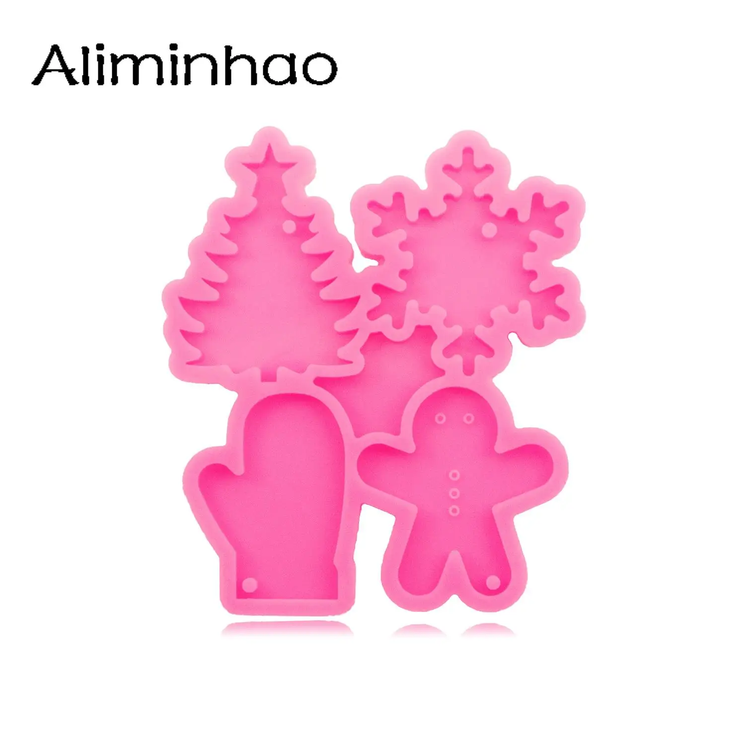 DY1543 Shiny Christmas Snowflake/Tree/Gloves Silicone Molds Crafting Epoxy Resin, Fondant Chocolate Molds Sugarpaste Cake Craft