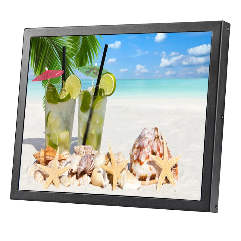 Factory Design Multi 17 Inch Capacitive Touch Screen Monitor Metal Case Wall Mount Display with AV/BNC/VGA/HDMI/USB