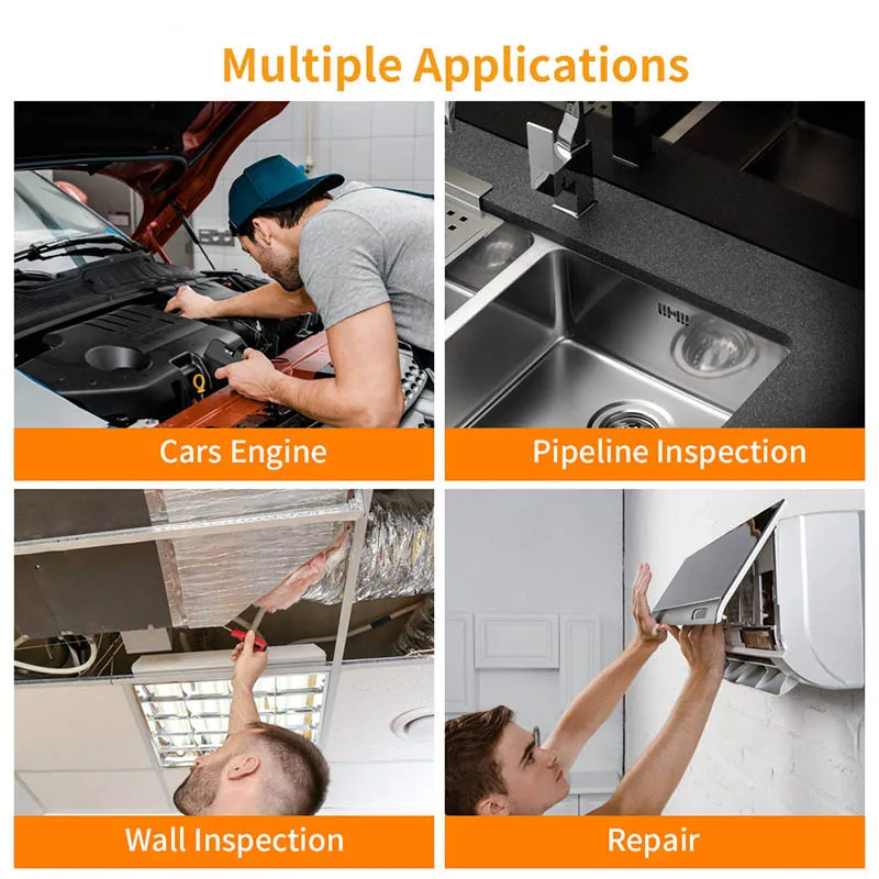 1080P HD Dual Lens Borescope Inspection Camera 4.5 Inch IPS Screen IP67 Waterproof Snake Camera With 8 Adjuatble LED 2600mAh