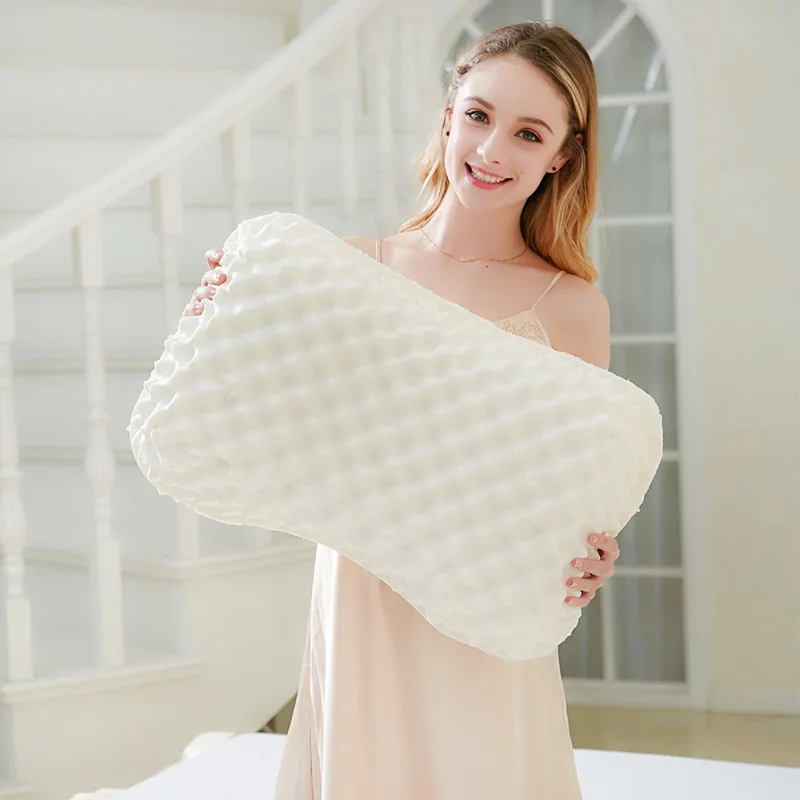 

57x37cm Thai Natural Latex Pillow Treatment of Cervical Spine Protection Vertebrae Orthopedic Health Massage Pillow Bed Linings