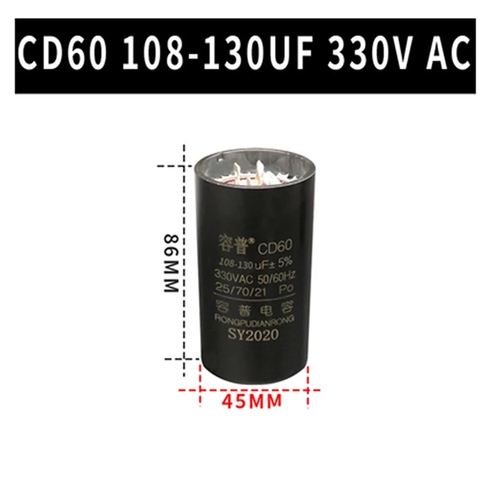 Motor Capacitor AC330V CD60 36-43uF 216-259UF 130-156uF Refrigerator Freezer Compressor Start Capacitor with plugs