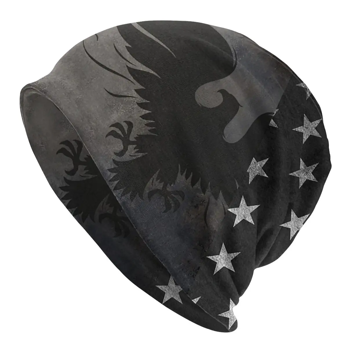 نسر العلم الأمريكي الولايات المتحدة الأمريكية العلم قبعة كول الشارع Skullies قبعة صغيرة الإناث الكبار الخريف الشتاء رئيس التفاف بونيه محبوك قبعة