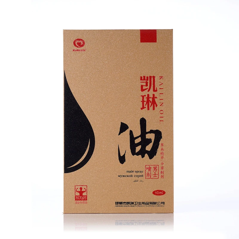 New product Kailin oil to enhance sexual ability, male yin and aphrodisiac spray wooden box 10ML adult couple sex toys