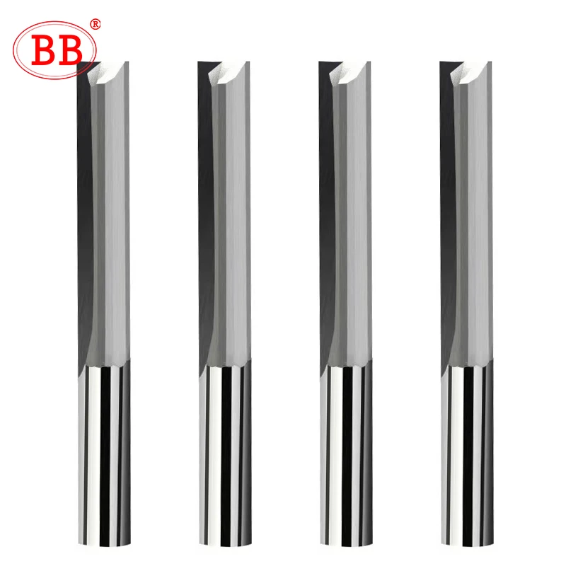 BB Straight End Mill 2 Flutes 4F 6F Slot Solid Carbide Milling Cutter 4 6 8 12 Shank CNC Engraving Router Bit MDF EVA Foam