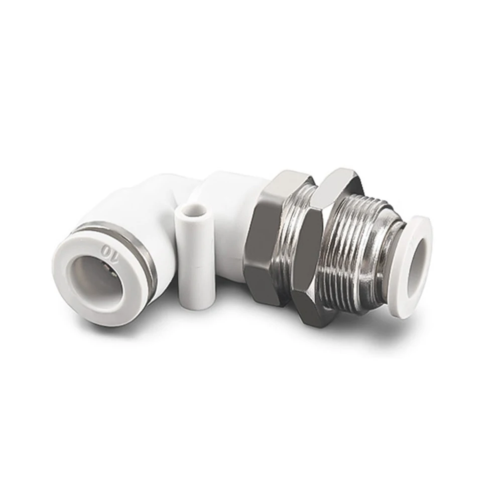 PLM pneumatic quick connector L-shaped elbow 4 6 8 10 12MM hose white air connector copper baffle diaphragm connector