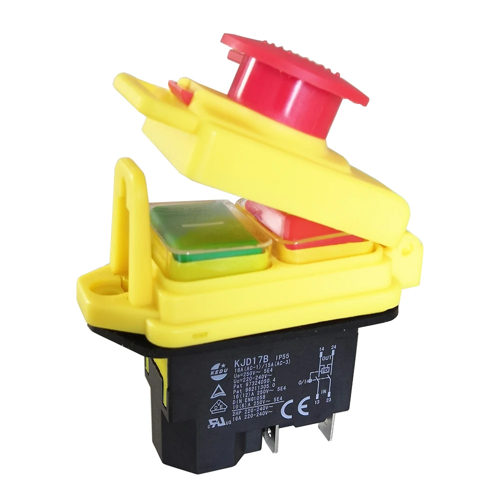 Wasserdichte elektro magnetische Schalter kedu 220v kjd17b Not-Aus-Drucksc halter 16a