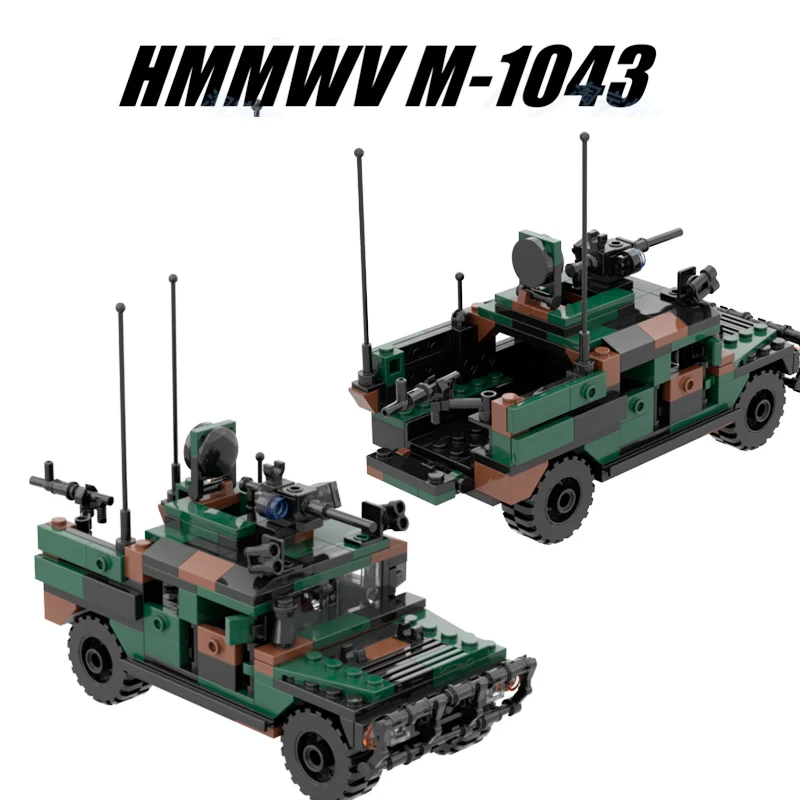 MOC WW2 Military Hummered Building Blocks Humvees Stryker Armored Vehicle Car Model Set US Army Figures Weapons Parts Kits Toys