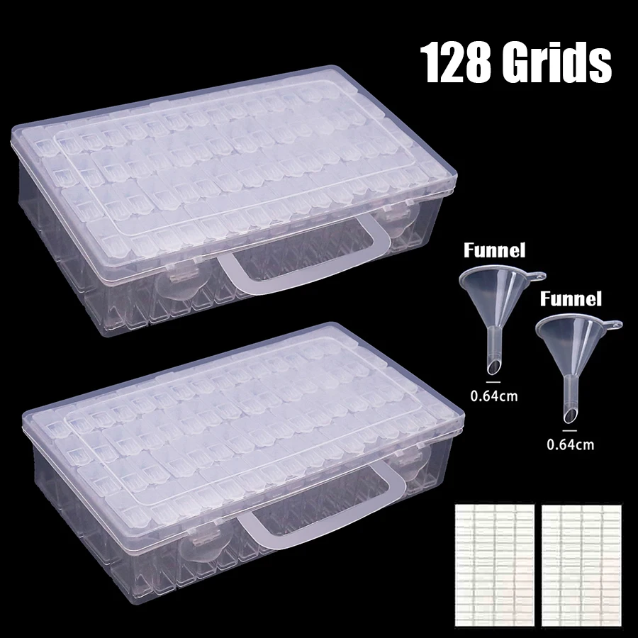 

28/56/64/128 Pcs Slot Diamond Painting Tools Accessories Beads Container Kits Storage Organizer Stone Storage Convenience Box