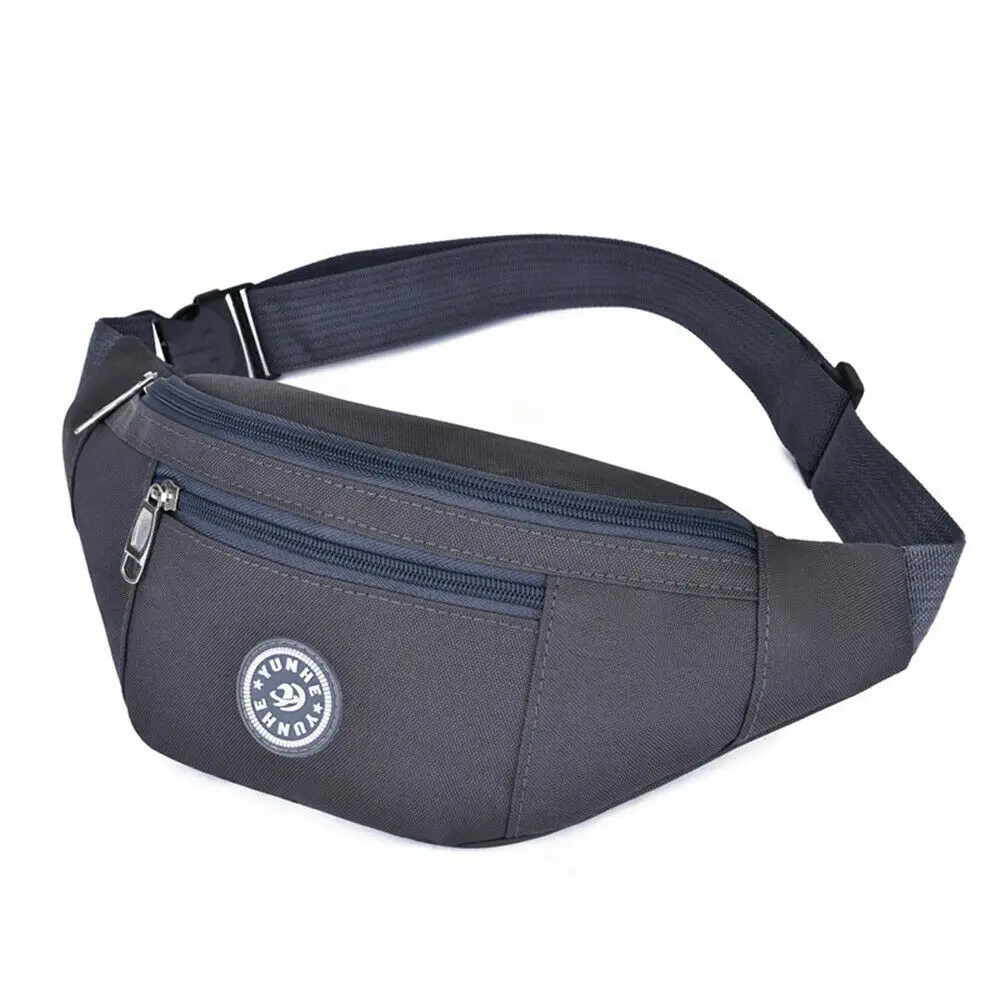 New Fashion Men Women Waist Bum Bag Fanny Pack Belt Money Pouch Wallet Zip Travel Hiking Bag Black Blue Red Gray