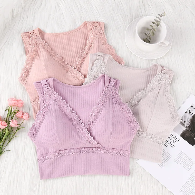 Bra Maternity Wear Nursing Tops Sleeveless Camisole Breastfeeding Clothes Pregnant Women Wireless Camis Tank Top With Bra 100KG