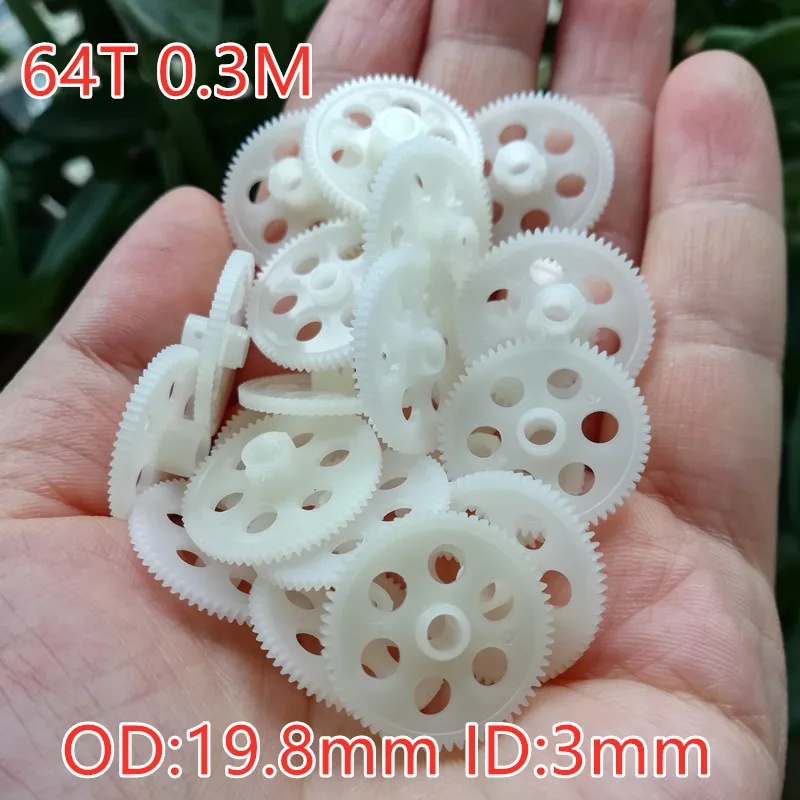 4PCS 0.3M 64T OD 19.8mm 1.4mm 2CM 3mm Gear 64T Teeth Main Gears R/C Quadcopter Drone Helicopter DIY  Model Toys Spare Parts