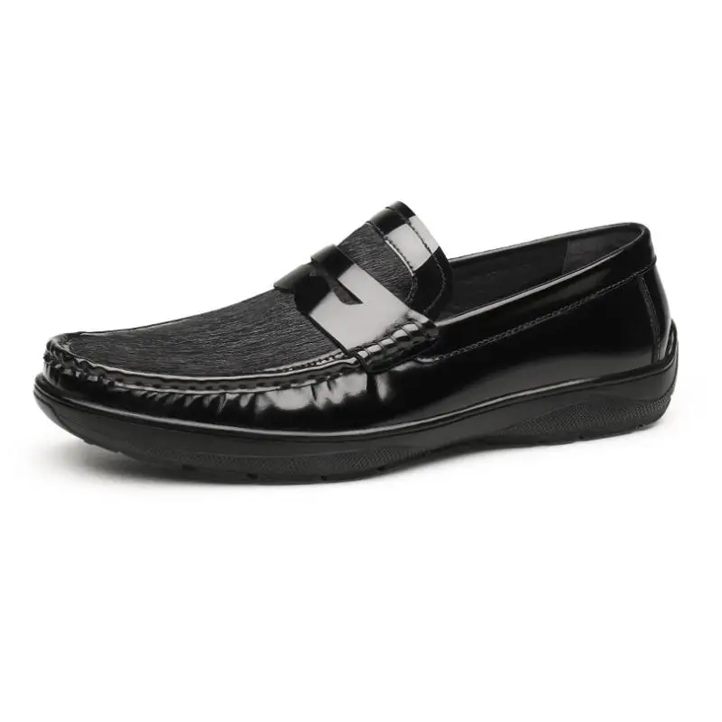 

Fashion Loafers Men Shoes Genuine Leather Horsehair Design Comfortable Flat Shoes Men's Slip On Daily Leisure Shoes Size 38-44