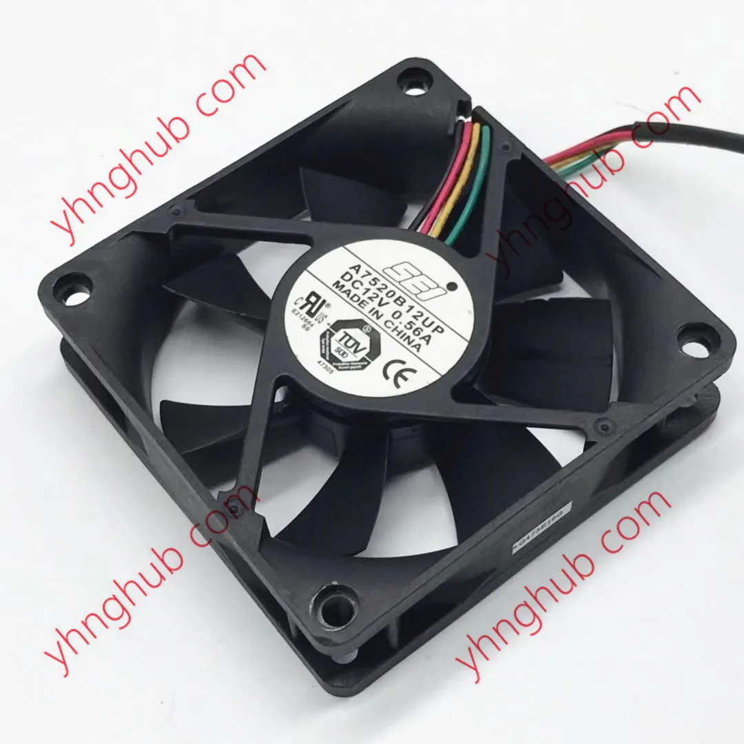 

SEI A7520B12UP DC 12V 0.56A 75X75X20mm 4-Wire Server Cooling Fan