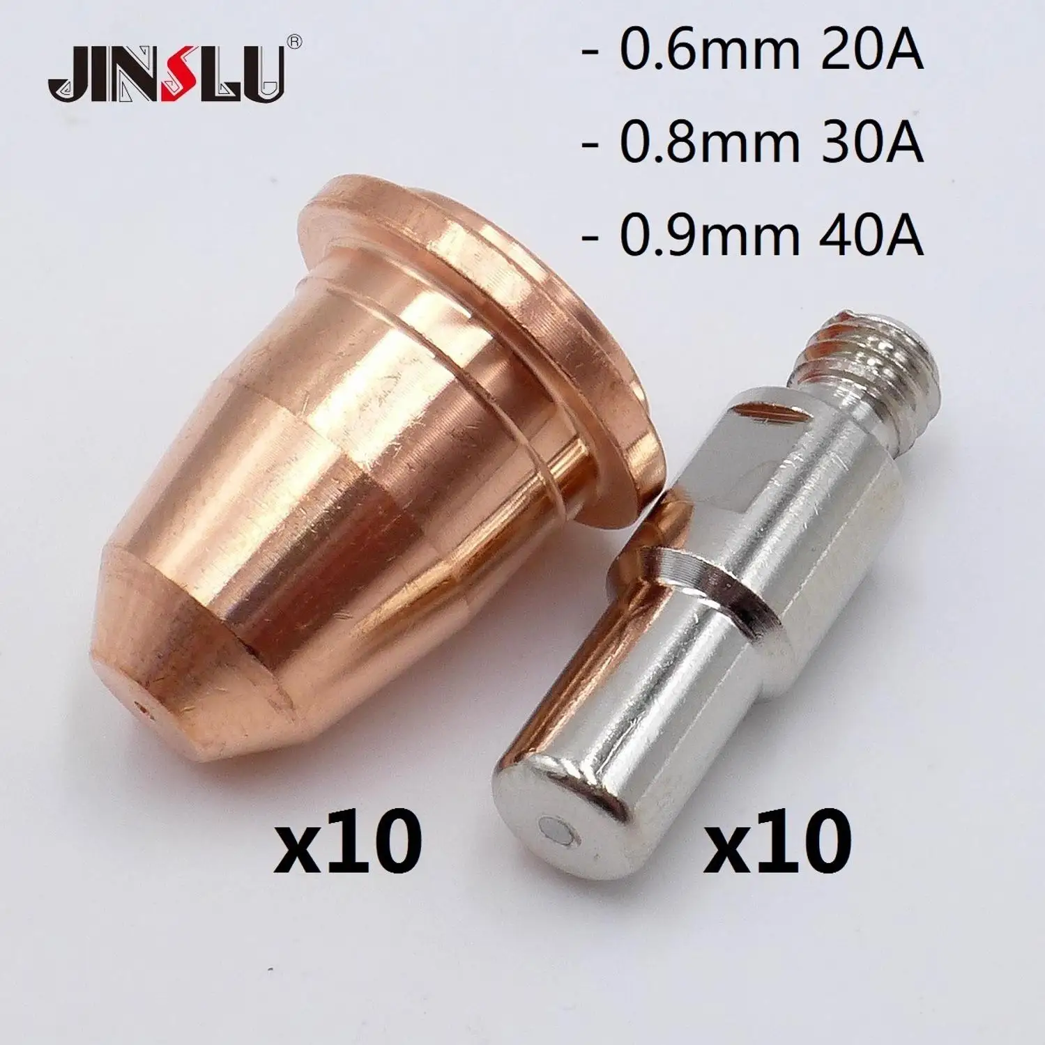 20A 0.6mm 30A 0.8mm 40A 0.9mm 20pcs S45 CUT55 PT-40 PT40 IPT-40 HC4000 PR0110 Electrodes PD0116 Nozzle Tips fit Telwin Plasma 34