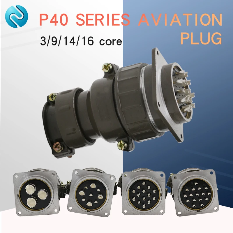 Aviation Plug Socket Round Connector P40 Series 3.9.14.16 Core Diameter 40MM