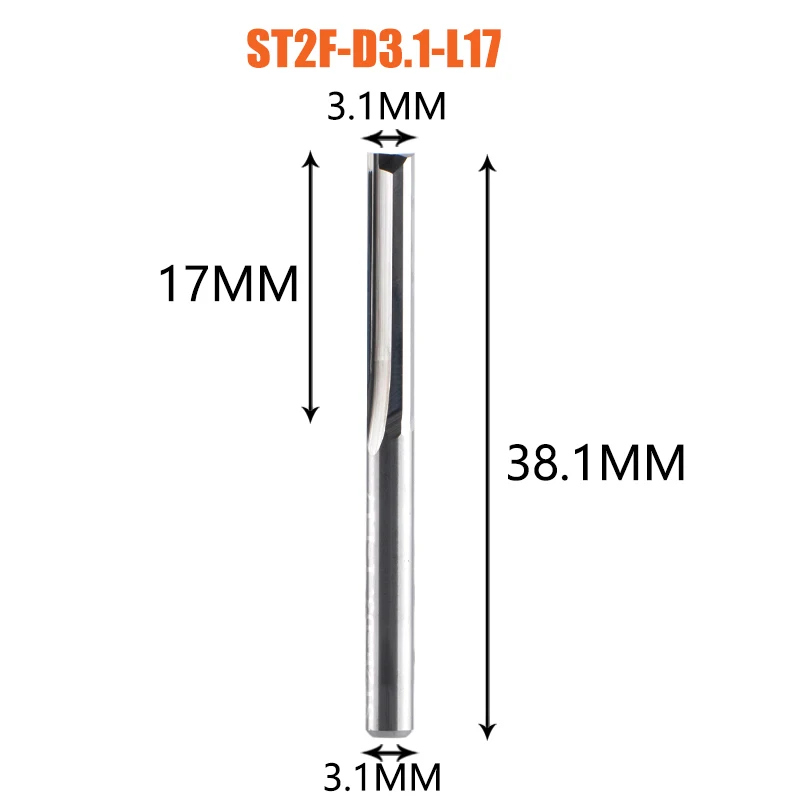 Dreanique 3.175mm 4mm 6mm 8mm schacht 2-snijdende volhardmetalen freesfrees graveerfrees rechte sleuf frees