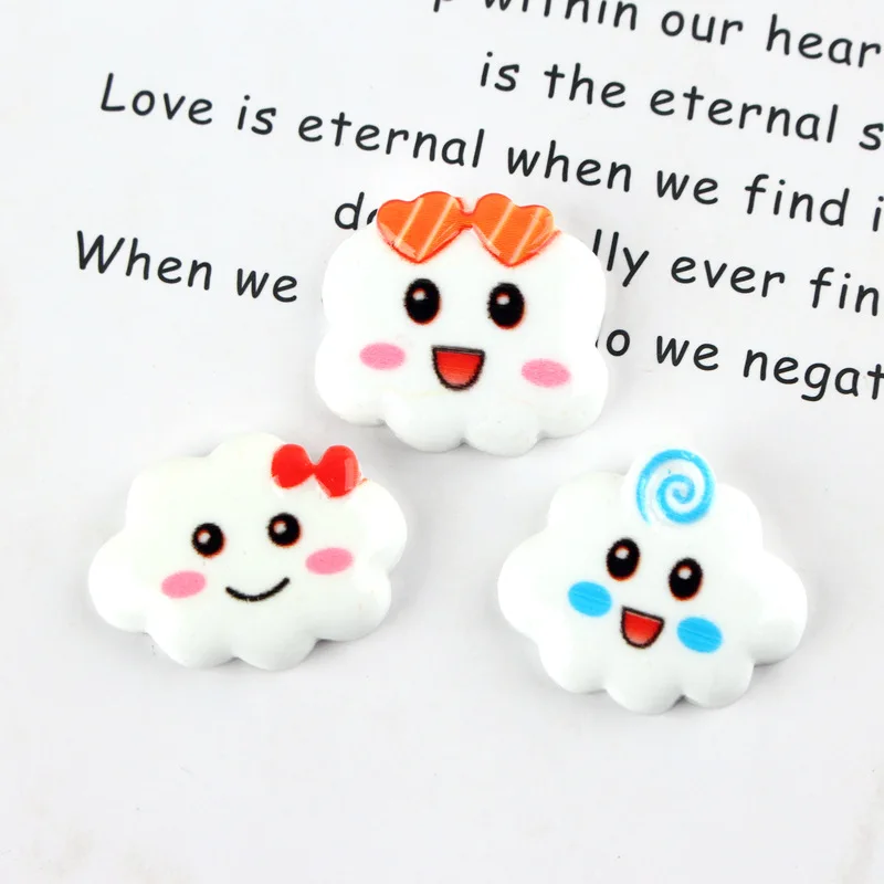 10pcs Addition Resin Charms for Slime Supplies Filler DIY Polymer Cute Smiley Cloud Accessories Toy