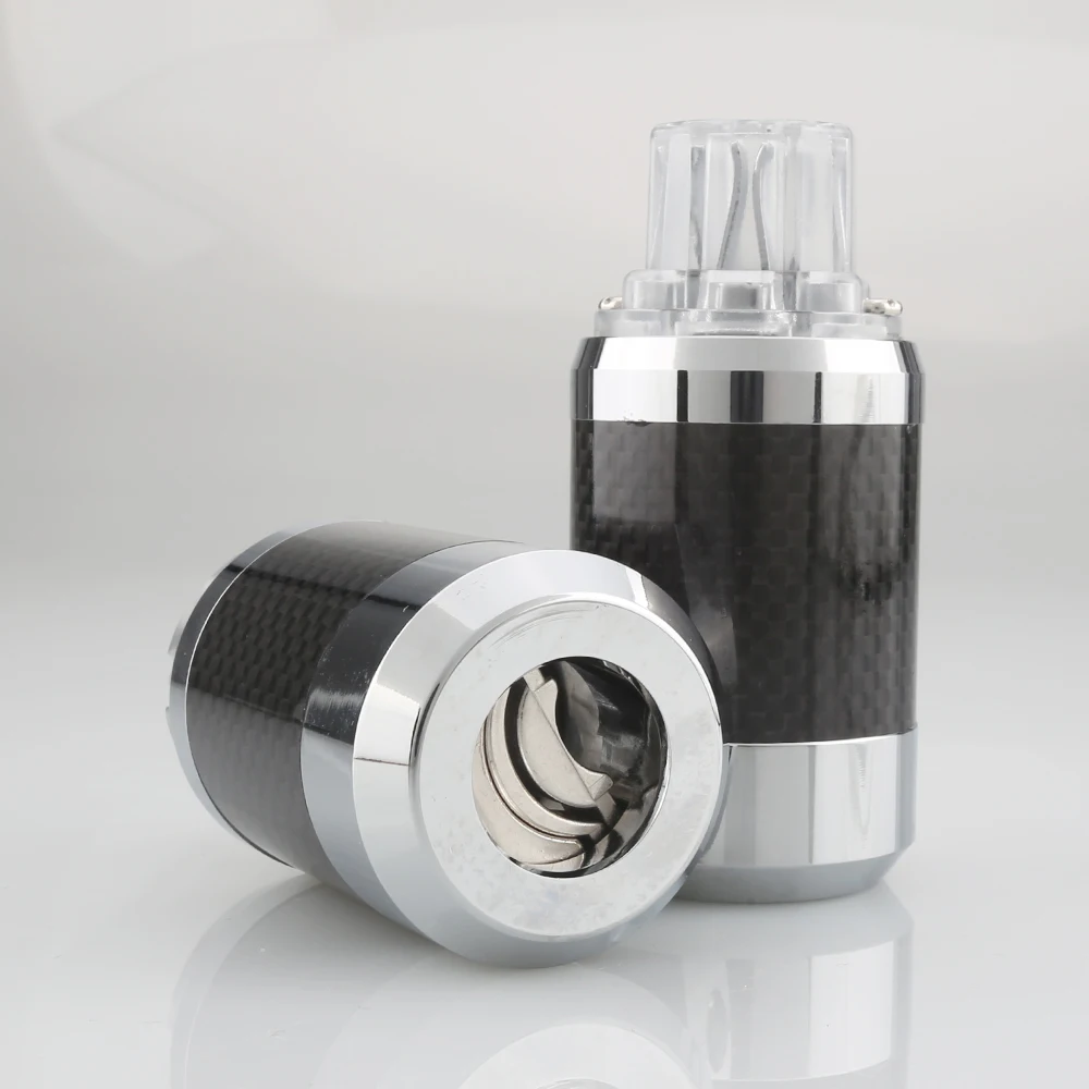 PF820 أسود ألياف الكربون العالية الروديوم مطلي Schuko الولايات المتحدة التيار المتناوب قابس طاقة مع IEC موصل HiFi الصوت الولايات المتحدة نسخة قابس إمداد الطاقة