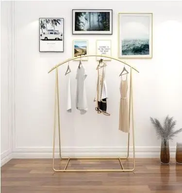 Net red recommended Douyin clothing store display rack hanger nano gold floor coat wedding dress official standard