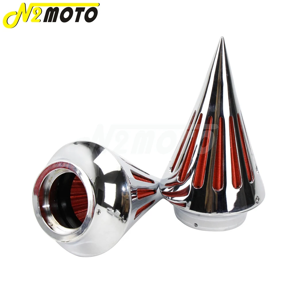 For Suzuki Boulevard M109R M109 VZR1800 M1800R Intruder Filters Cone Spike Chrome Black Dual Air Cleaner Kit Twin Air Filter Kit