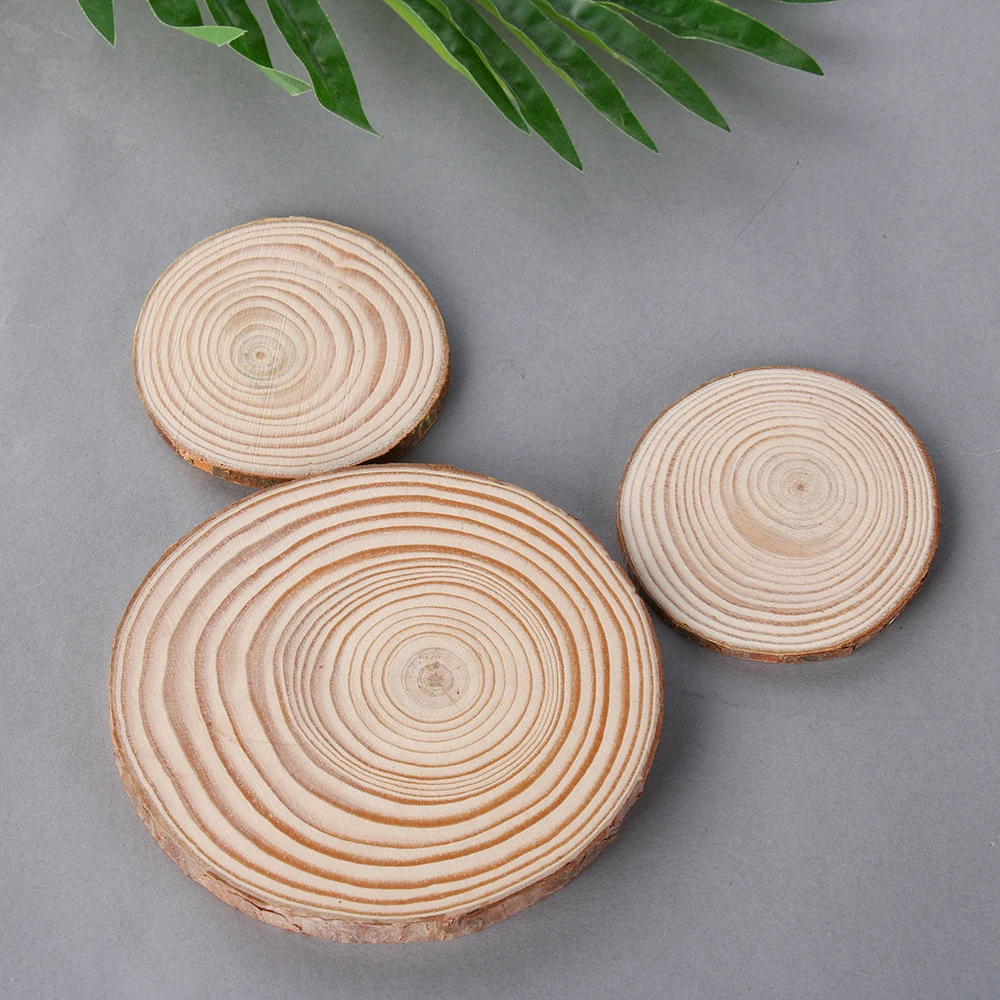 Natural Round Wood Coasters Cup Pad Tea Coffee Mug Mat Drinks Holder Table Mat Wooden Coasters DIY Crafts Home Kitchen Decor