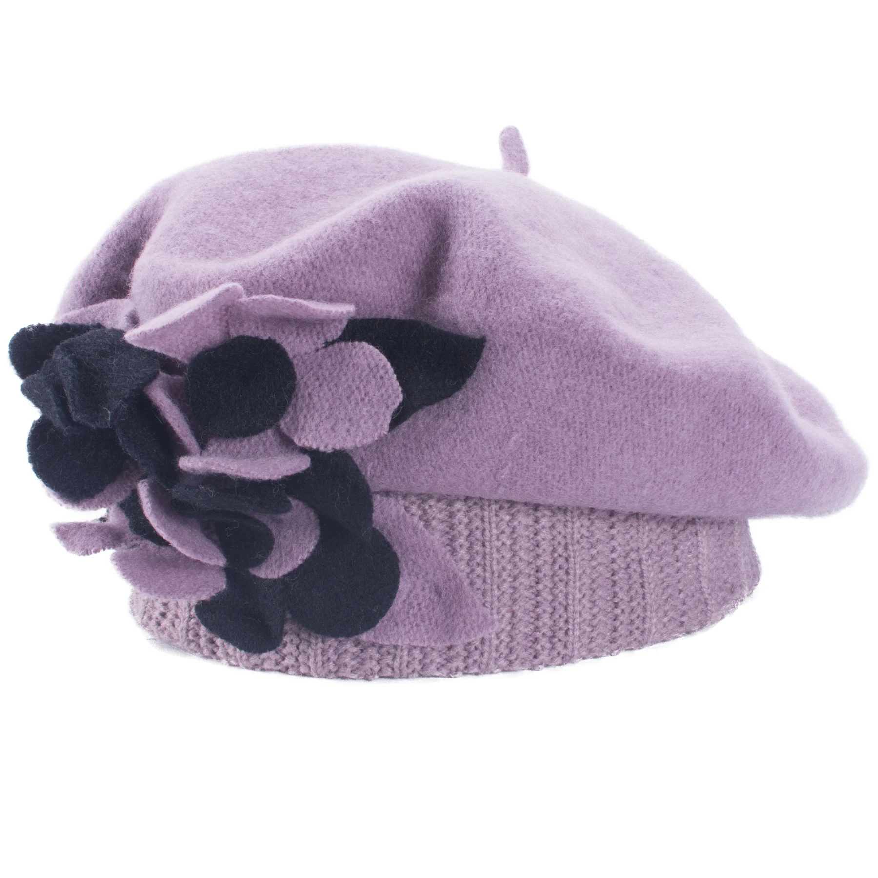 Womens Vintage Style 100% Wool Bow Loretta Beret Floral Winter Basque French Artist Dress Cap T494