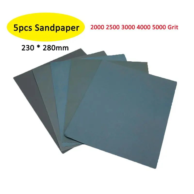 5 Piece 230 * 280mm Sandpaper Set water / Dry Sandpaper  High Grinding Precision Suitable For Polishing Mechanical Furniture