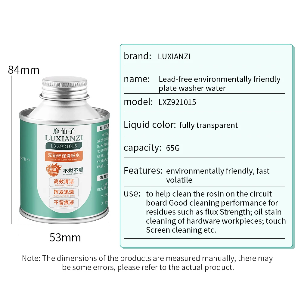 LUXIANZI Soldering Flux Clean Liquid For Mobile computer PCB Repair Clean Tool Solders Rosin Lead-free Soldering Clean Water