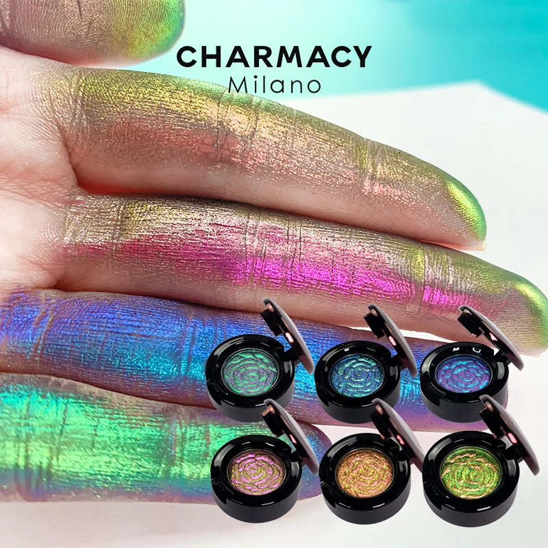 CHARMACY Chameleon Glitter Eyeshadow Single High Pigment Duochrome Shadow Palette Cosmetic Long Lasting Easy To Wear Makeup