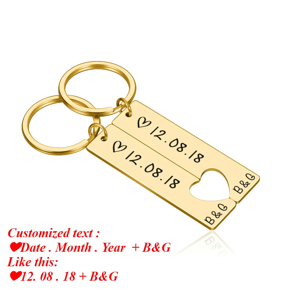 Custom Couples Keychain Boyfriend Girlfriend Husband Anniversary Valentine Day Gift Pinky Promise Women Men custom name KeyChain