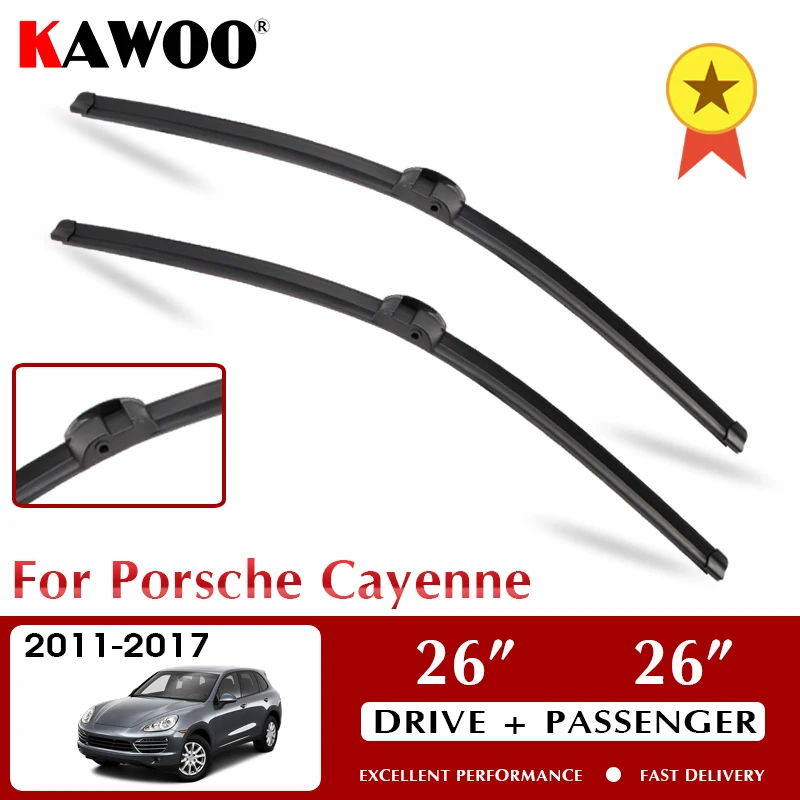 

KAWOO Wiper Front Car Wiper Blades For Porsche Cayenne 2011-2017 Windshield Windscreen Front Window Accessories 26"+26" LHD RHD