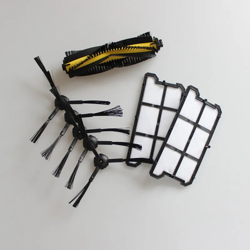 2x Stof Hepa Filter + 1x Agitator Borstel + 4x Side Brush Kit Voor Ecovacs Deebot Deepoo CR130,plus CR131 Robot Cleaner