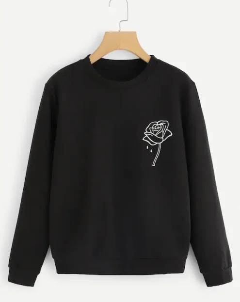 

ZBBRDD FLOWER Letter Cotton Women Sweatshirts Streetwear Full Long Sleeve Shirt Funny Pullovers Graphic Clothing Drop shipping